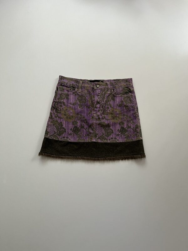 Just Cavalli Baroque Print Denim Skirt