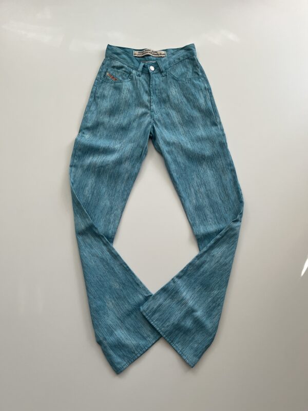 Vintage Diesel Acid-Wash Turquoise Flare Jeans