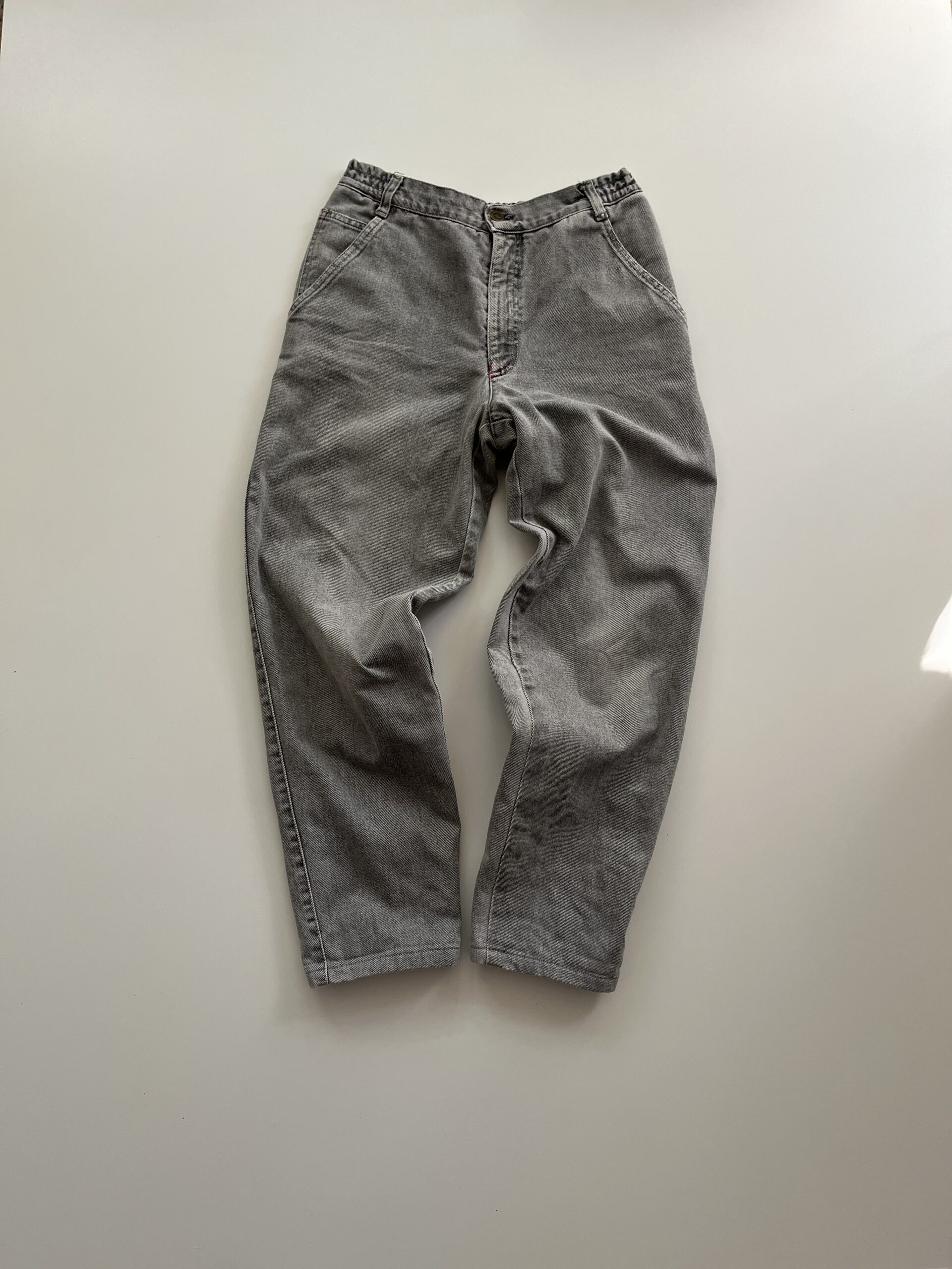 Vintage Moschino High-Waisted Grey Acid-Wash Jeans