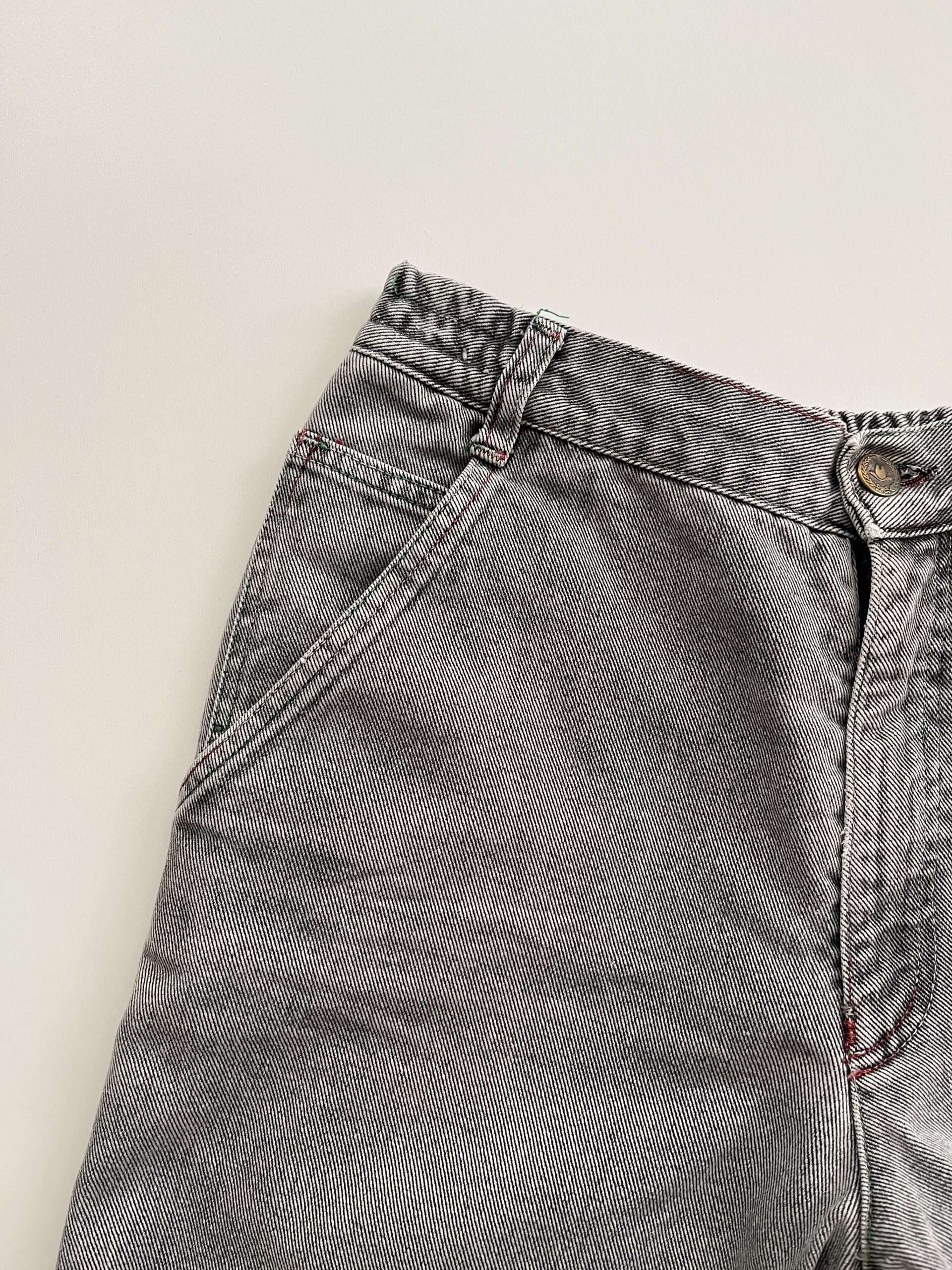 Vintage Moschino High-Waisted Grey Acid-Wash Jeans - Image 4