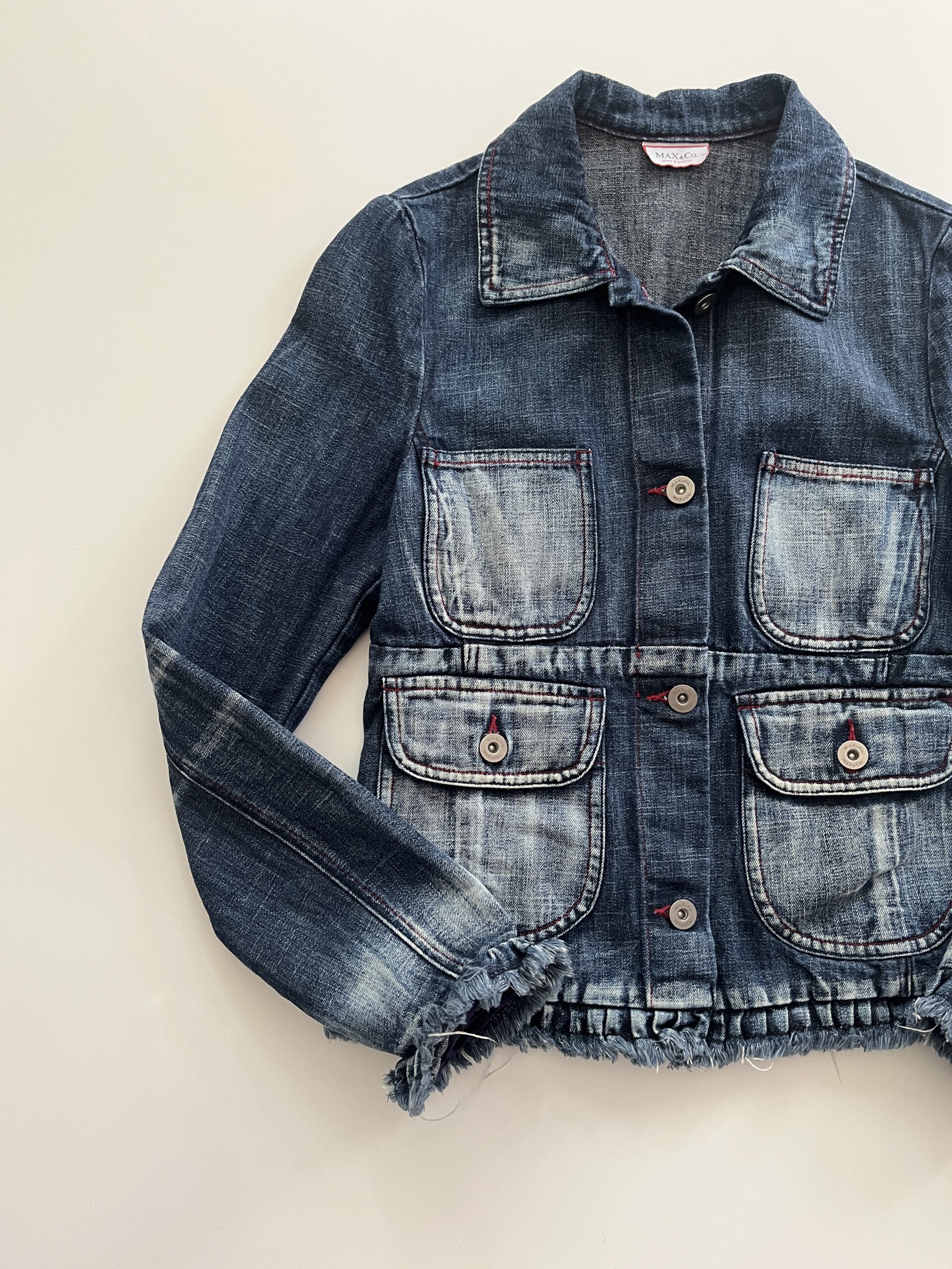 Vintage MAX&Co. Frayed Denim Jacket - Image 4