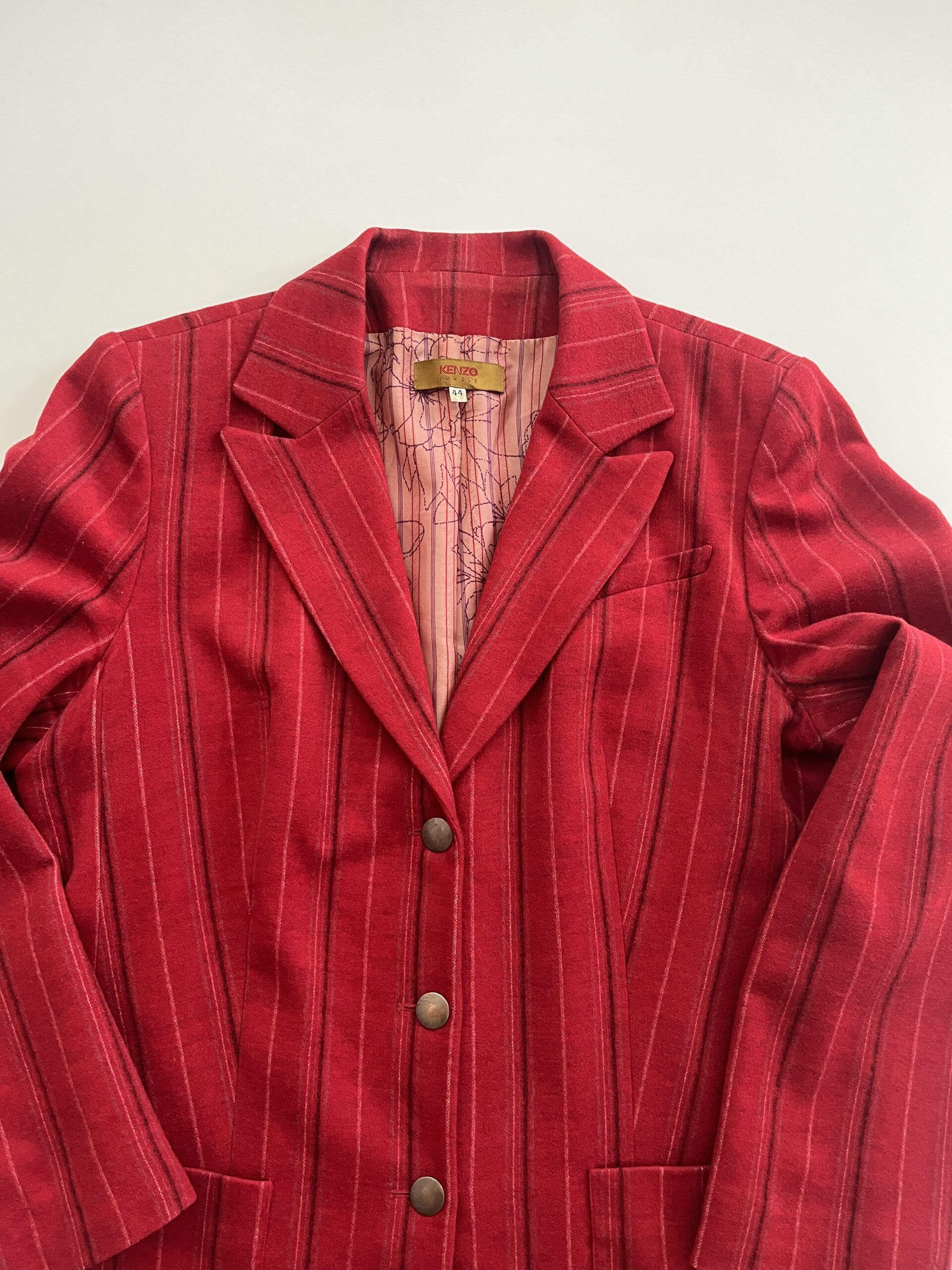 Vintage Kenzo Striped Red Blazer - Image 2