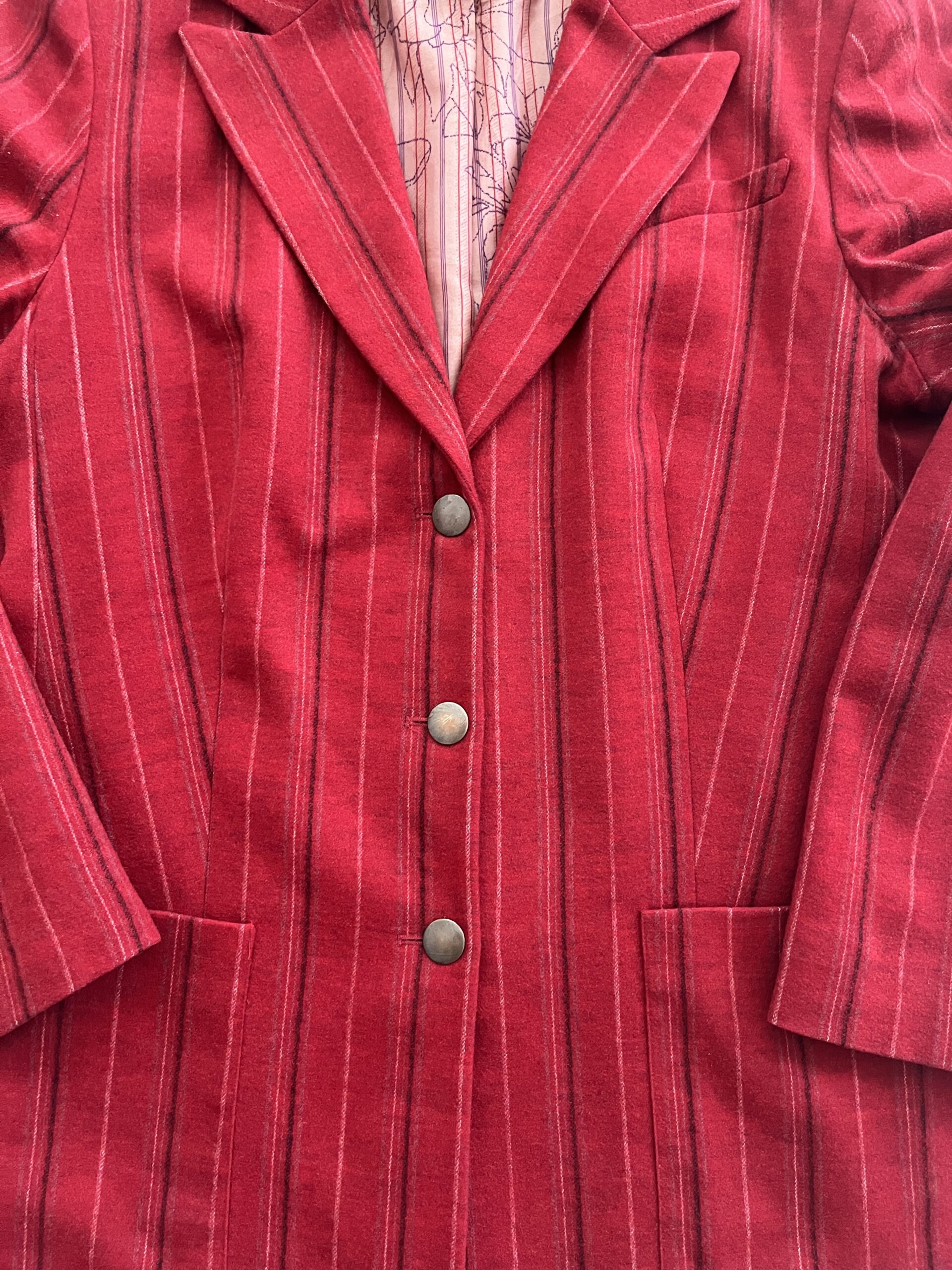 Vintage Kenzo Striped Red Blazer - Image 4