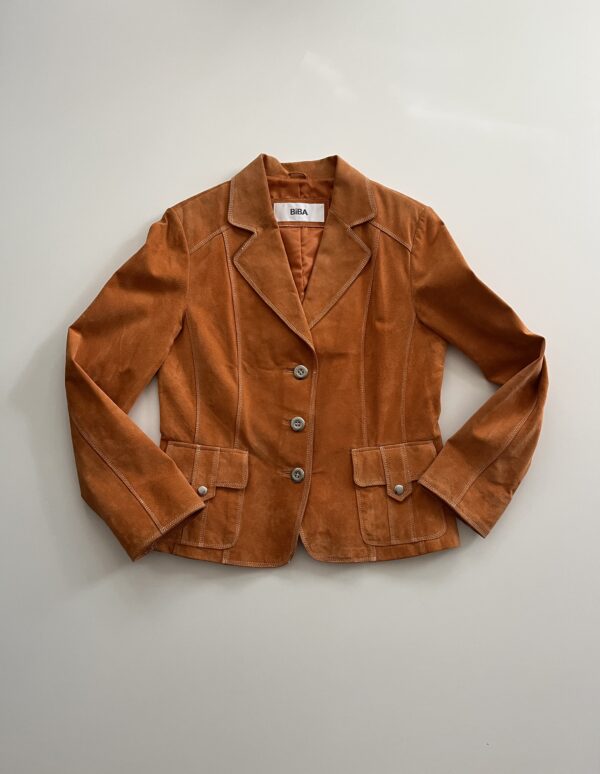 Vintage Orange Suede Leather Jacket